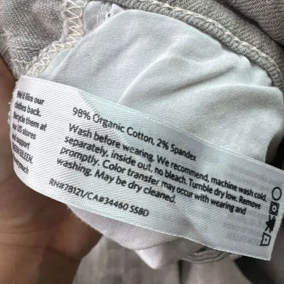 Eileen Fisher Organic Cotton Jeans Size 8 Stretch Straight Leg Washed Light Gray - Picture 7 of 11